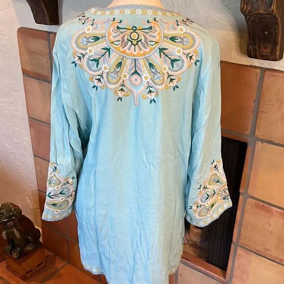 SOFT SURROUNDINGS Embroidered RIVER ISLAND TUNIC, M! - Picture 6 of 9